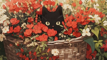 花篮小猫