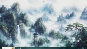 水墨山水AI护眼壁纸-桌面主题