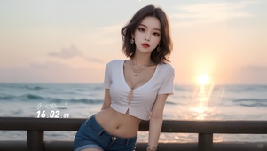 纯欲系气质短发美女