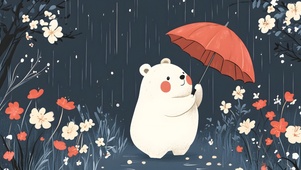 小熊打伞