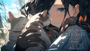 4K-猫和女孩