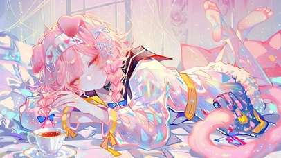 趴着的少女-澄闪