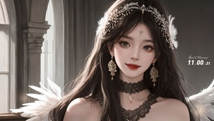 黑色翅膀美女