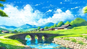 小桥流水（4K超宽带鱼屏）
