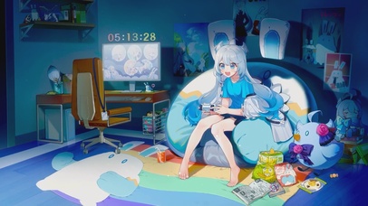 4K 可爱少女 打游戏