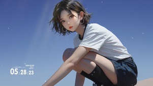 晴天短发女孩