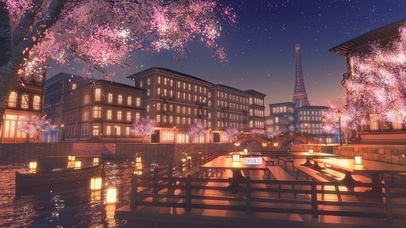 唯美治愈樱花街道（真实时间）