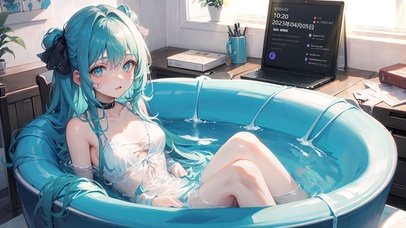 盛夏房间泳装少女