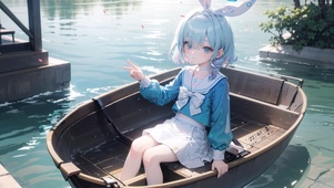 池塘小船萝莉