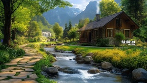 山村溪边小屋