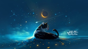 唯美星空猫咪