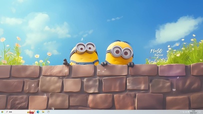 院墙上的小黄人