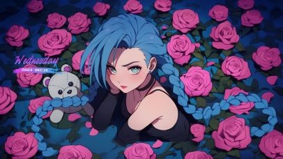 4K 玫红花海金克斯