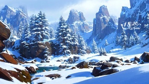 山谷的雪