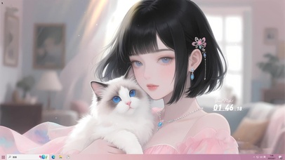 清纯短发猫系美女
