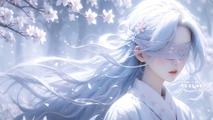 樱花蒙眼女孩