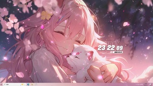 可爱女孩与萌宠桌面主题