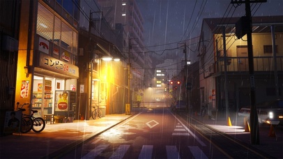 日本街道(下雨白噪音)