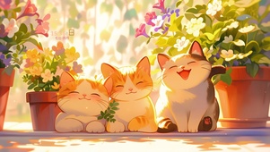 花园可爱猫咪