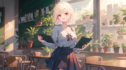 银发花店少女