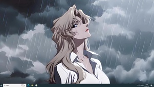 雨中美女