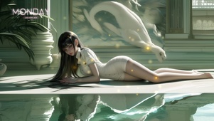 回首霁月，月华暗落她眉间