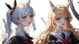 可爱猫耳姐妹