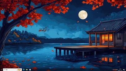 唯美江枫月夜主题