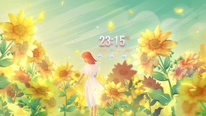 4k 治愈唯美向日葵花田少女