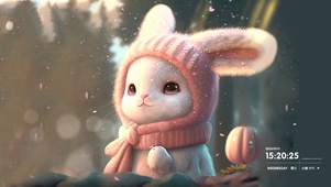 可爱呆萌粉红兔兔