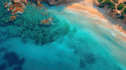 纯净蓝色大海海岛沙滩