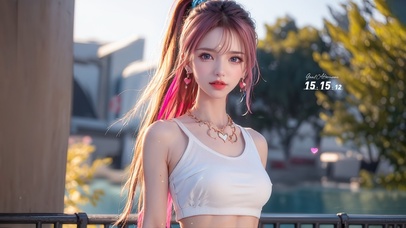 彩虹发色可爱女生