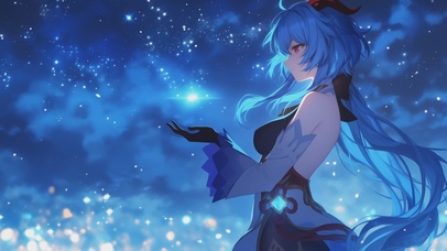 二次元治愈浪漫星空女孩