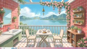 治愈湖景露台