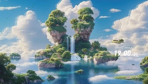 蓝天白云山