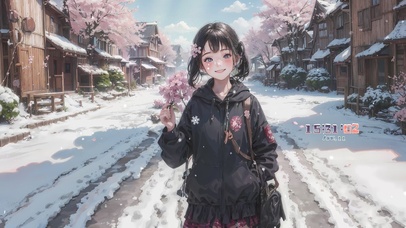 冬日小镇少女