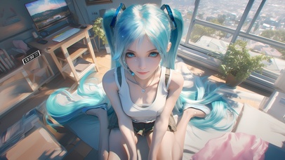 清纯双马尾少女