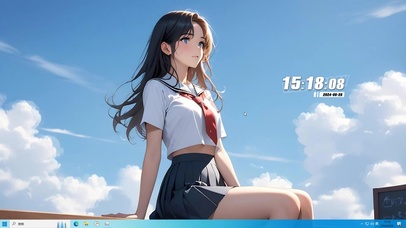 蓝天下的美少女