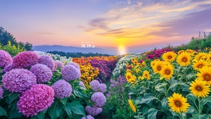 晚霞 花田