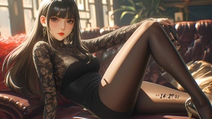 纯欲黑丝长腿美女