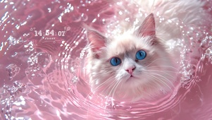 治愈粉流水猫