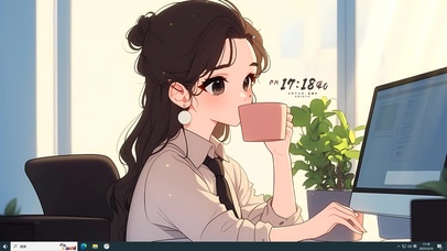 悠闲下午茶女孩