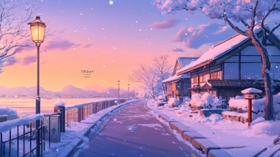 暖霞冬日海景公路