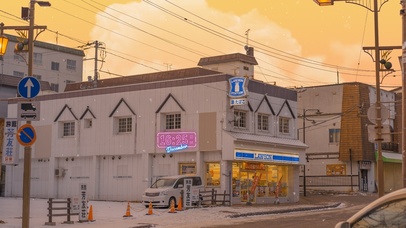 治愈城市街道雪景（真实时间）