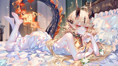 趴着的白丝少女-焰影苇草