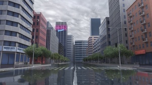 城市雷雨天
