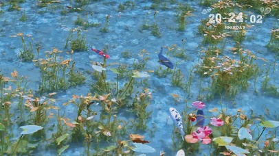 清澈小潭 好运锦鲤 小鱼 荷花