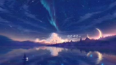 4k 治愈唯美星空镜湖