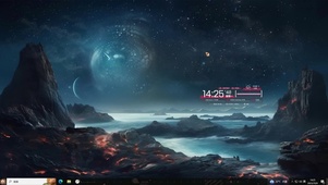 梦幻星云月景