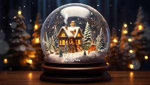 圣诞雪景水晶球